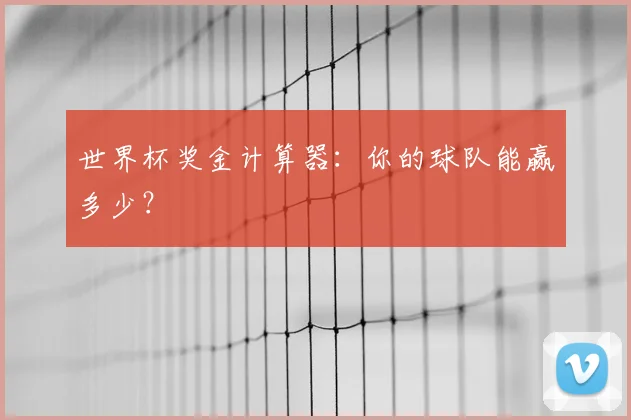 世界杯奖金计算器：你的球队能赢多少？
